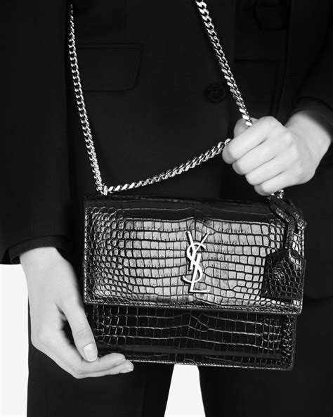 ysl medium sunset bag|ysl sunset bag crocodile.